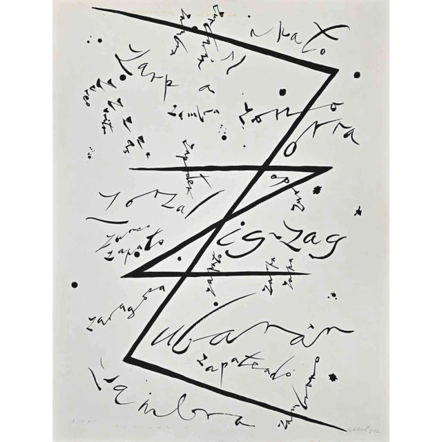 Rafael Alberti, Letter Z, Original Lithograph, 1972, Lithograph For Sale