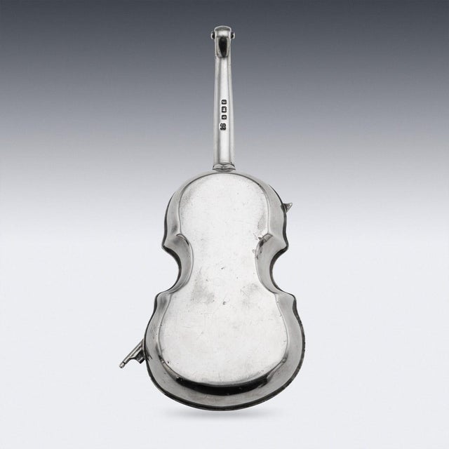1900 - 1909 Antique Edwardian Silver Cello Ashtray from Hukin & Heath, 1905 For Sale - Image 5 of 12
