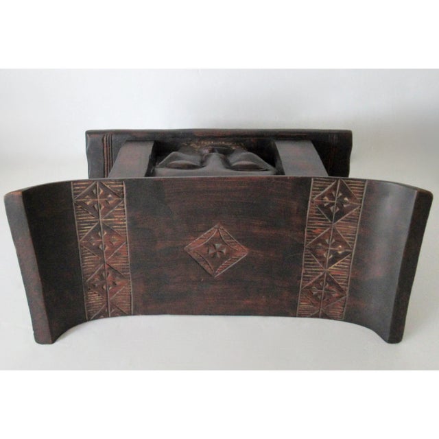 Vintage Wood-Carved African Ashanti Bench, Stool For Sale - Image 13 of 18