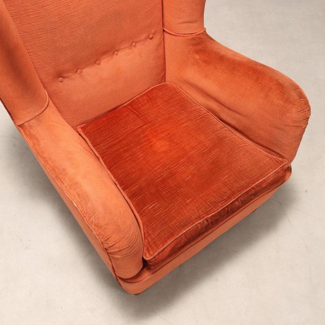 Textile Vintage Chair in Fabric, 1950s For Sale - Image 7 of 11
