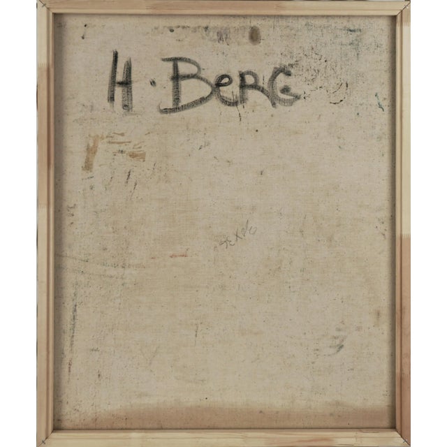 1960s Expressionist Figurative Nude Woman with Red Chair Oil Painting by Honora Berg For Sale - Image 11 of 12