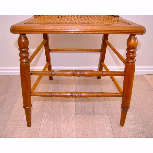 Late 19th Century Antique American Classical Walnut Wood Chairs W/ Caned Seats Set of 3 For Sale - Image 5 of 12
