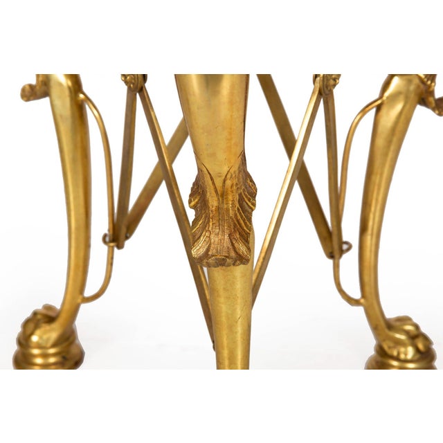 Pair of Neo-Pompeian Brass and Green Marble Gueridon Side Tables For Sale - Image 11 of 18