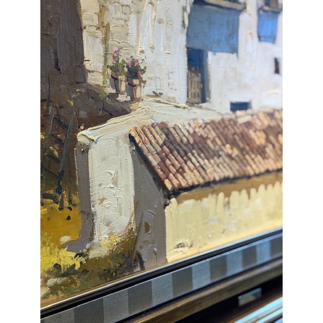 Late 20th Century Jose Barbera Original Cultural Landscape Oil on Canvas Painting For Sale - Image 14 of 14