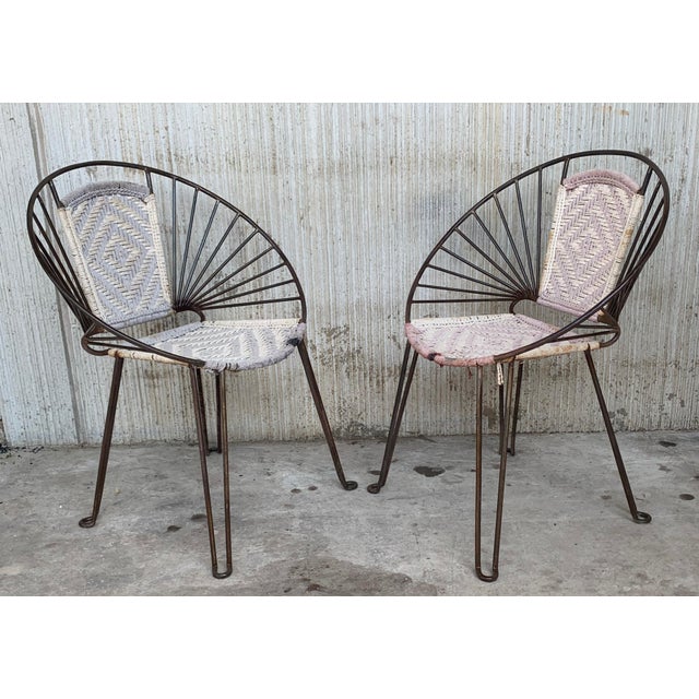 Pair Mid-Century Hoop Chairs with Caned Seat and Back For Sale - Image 18 of 18
