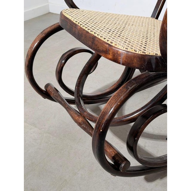 Antique Bentwood Rocking Chair For Sale - Image 4 of 7