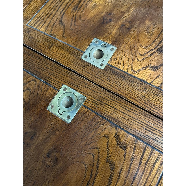 Late 20th Century Henredon Campaign Style Bar Cart For Sale - Image 10 of 12