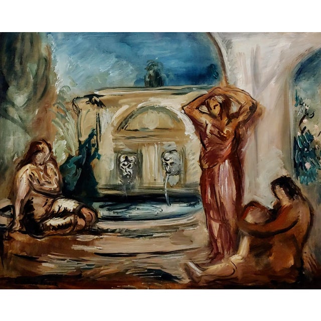 1930s Othon Friesz -Women Around a Fountain-1932 French Fauvist Oil Painting For Sale - Image 5 of 12