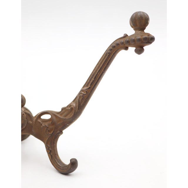 Early 20th Century Pair of Antique Victorian Cast Iron Hall Tree Hooks For Sale - Image 5 of 7