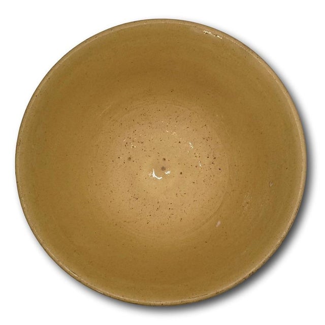 Nice Antique 10 Inch Cream & Brown Color Banded Yellow Ware Kitchen Batter Mixing Bowl Circa Late 1800s For Sale - Image 12 of 15