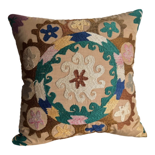 Antique 1900s Suzani Pillow For Sale