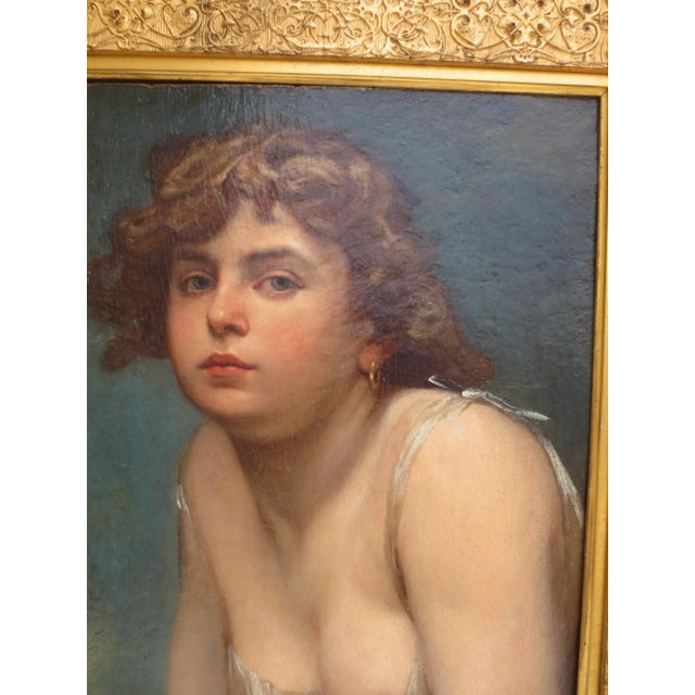 Traditional Nude Study of a Young Maiden Oil on Panel For Sale - Image 3 of 11