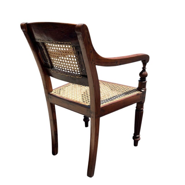 19th Century Pair of Anglo Indian Hand Carved Padouk Armchairs For Sale - Image 9 of 15