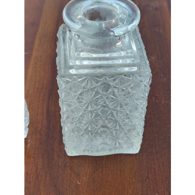 Glass Vintage Eapg Early American Pattern Crystal Cut Glass Decanters For Sale - Image 7 of 8