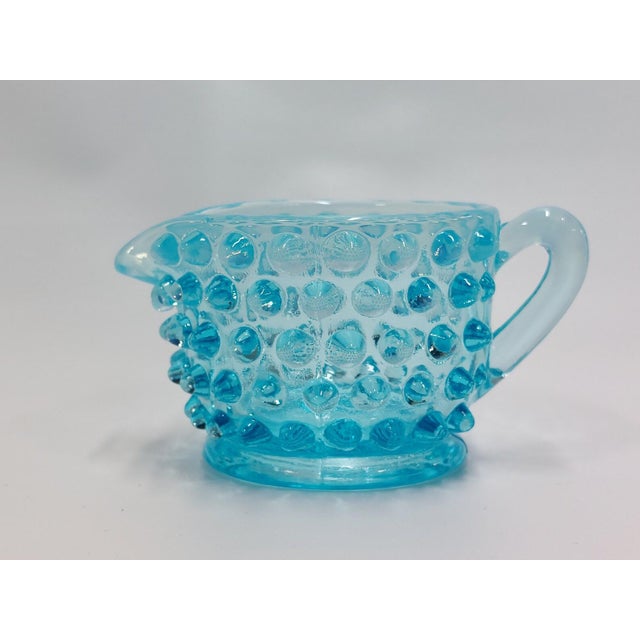 Mid-Century Modern Fenton Hobnail Blue Opalescent Individual Creamer Vintage For Sale - Image 3 of 12