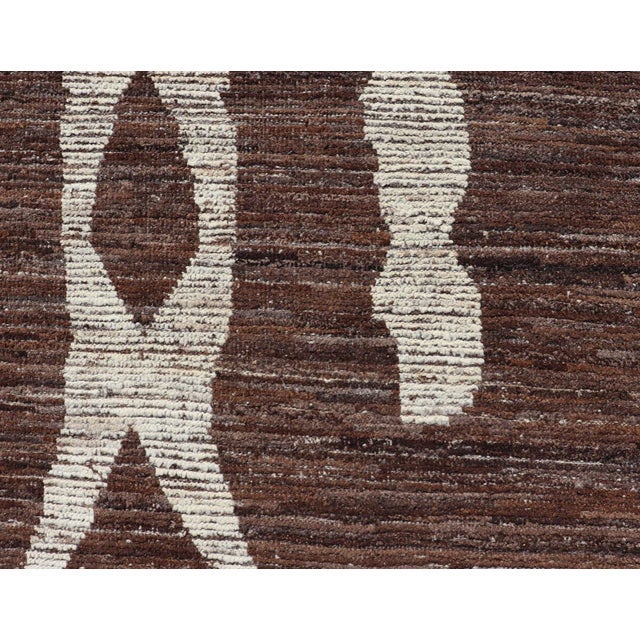 Textile Modern Afghan Tribal Wool Rug by Keivan Woven Arts 10'5 X 13'8 For Sale - Image 7 of 13
