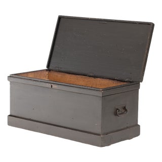 Antique Pine Storage Trunk, 1890s For Sale