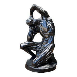 Vintage Plaster Flayed Man Expressionist Sculpture For Sale