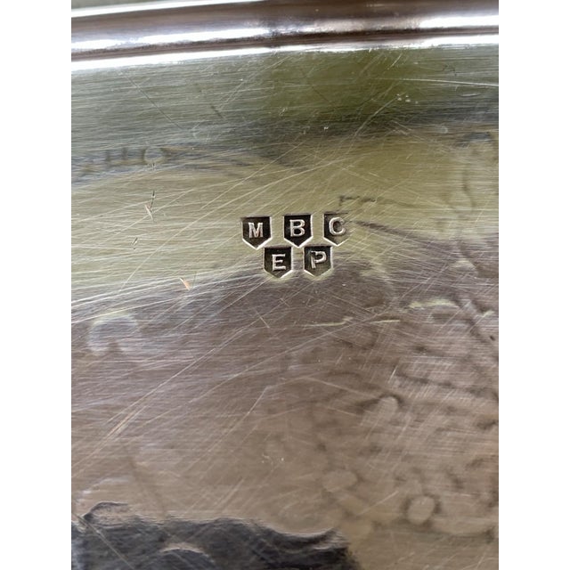 Antique Victorian Meriden Silver-Plate Footed Tray For Sale - Image 12 of 16