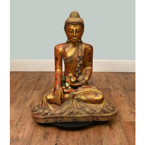 Carved Burmese Buddha Statue For Sale - Image 12 of 12