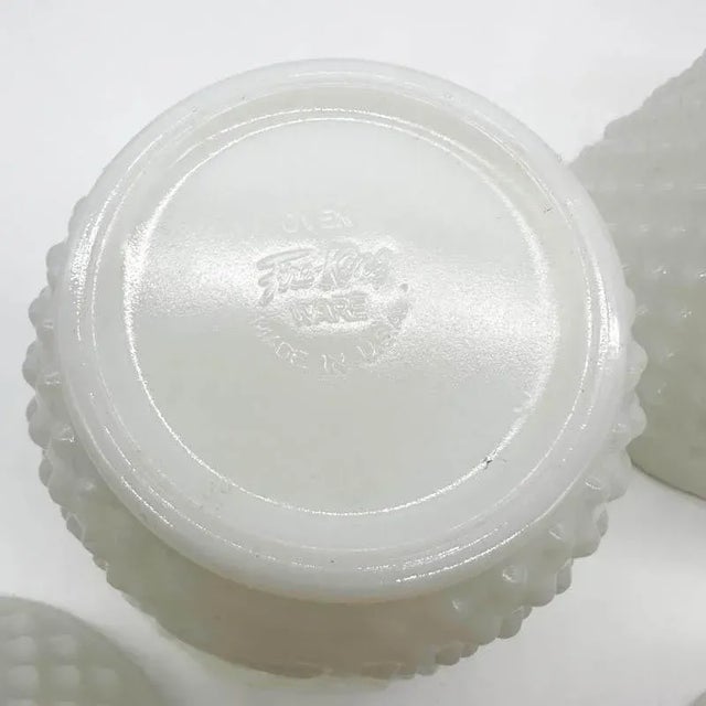 Mid 20th Century Fire King Hobnail Milk Glass Planters- Set of 4 For Sale - Image 4 of 10