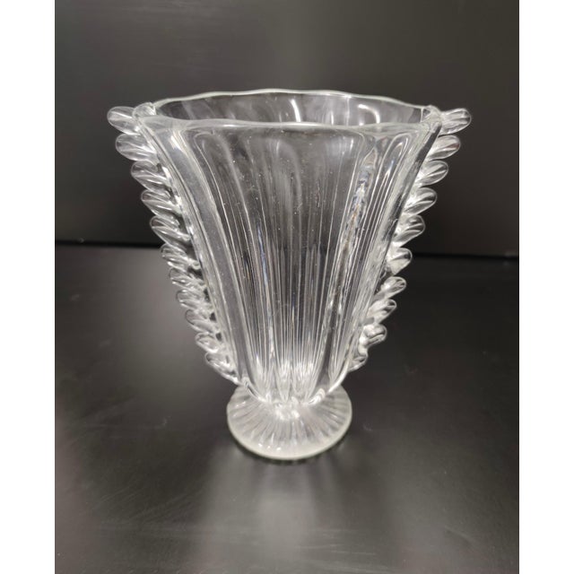 Mid-Century Modern Vintage Transparent Murano Glass Vase from Barovier and Toso, 1930s For Sale - Image 3 of 13