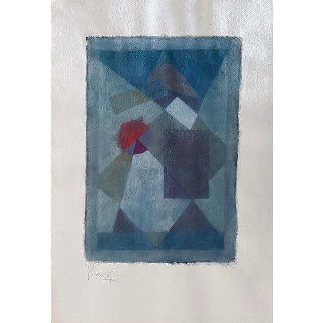 Modern Moses Bagel BahelferPolish French Judaica Watercolor Gouache Painting Original Bauhaus Yiddish Art For Sale - Image 3 of 6