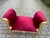This elegant circa 1970 French Louis XVI–style bench combines refined neoclassical proportions with rich red velvet...