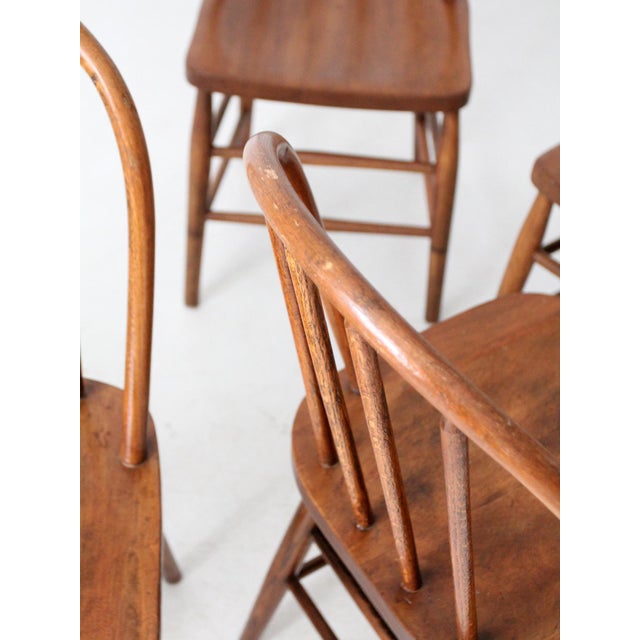Antique Bow Back Windsor Dining Chairs Set of 5 For Sale - Image 16 of 18