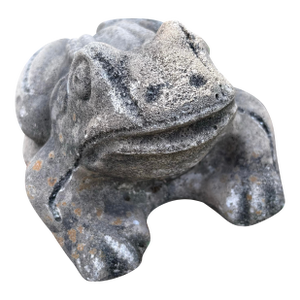 Vintage Aged Concrete Frog Garden Ornament
