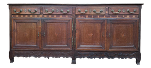Large Louis XV Sideboard in Oak with Marquetry