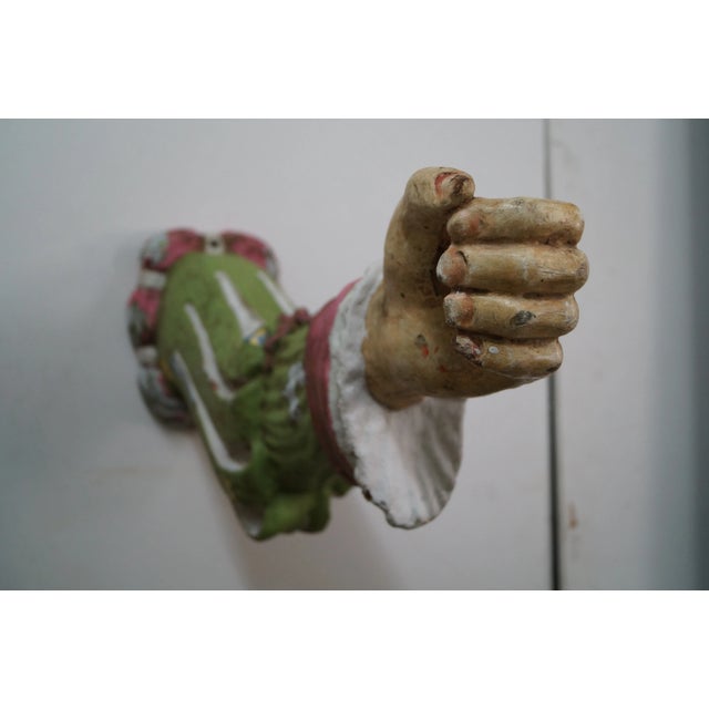 1950s Vintage Italian Carved Wood Display Arms - A Pair For Sale - Image 5 of 10