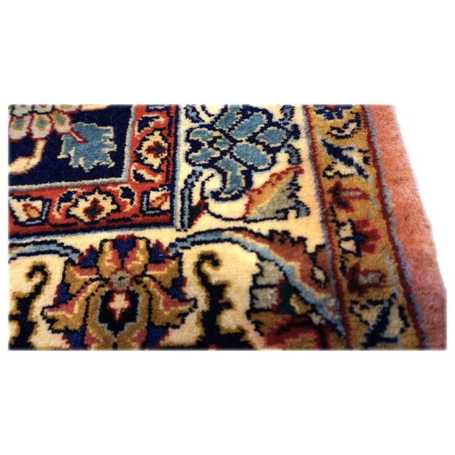 Antique Persian Tabriz Pahlavi Wool 11x17 Orange, Blue & Green Handmade Area Rug #9902606 For Sale In Houston - Image 6 of 13