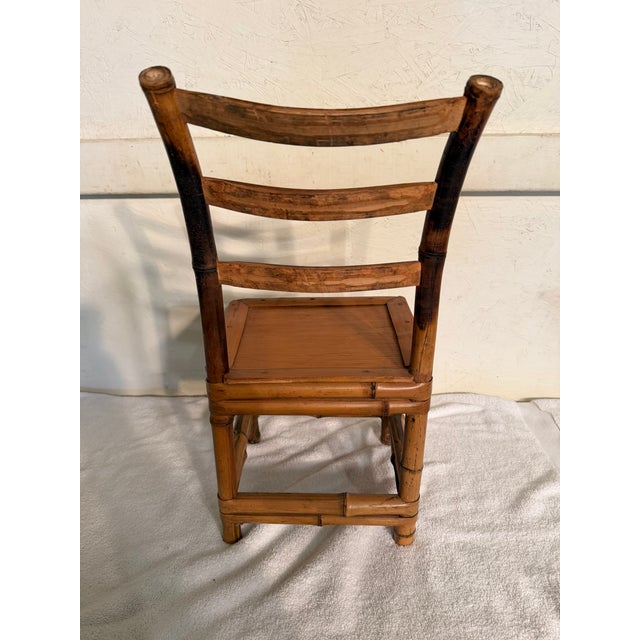1950s Bamboo Ladder Back Children’s Chair For Sale - Image 5 of 8