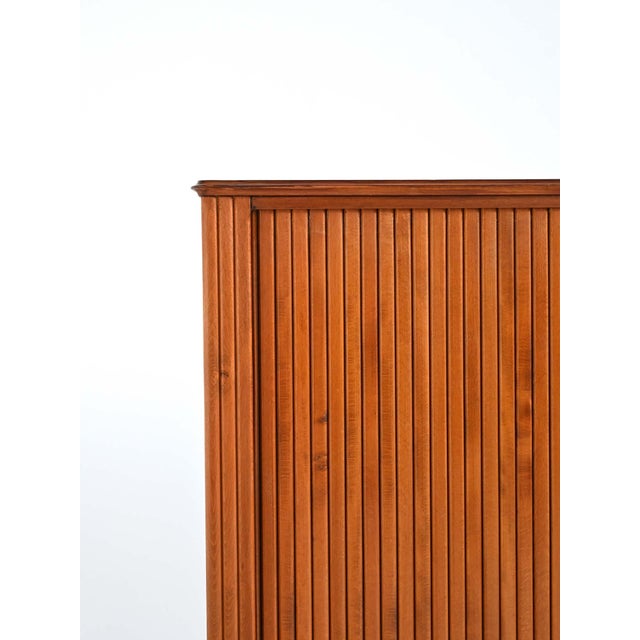 Brown Scandinavian Teak Highboard with Shutters, 1960s For Sale - Image 8 of 11