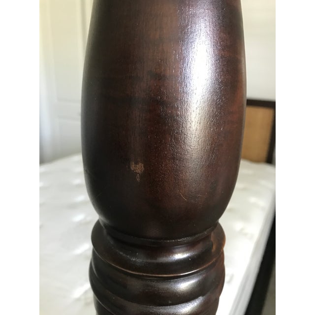 Late 20th Century Carved Mahogony Four Poster Bed With Cane Headboard For Sale - Image 5 of 11