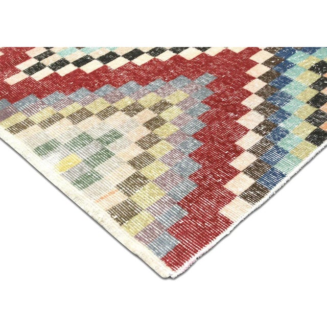 Mid-Century Modern 1960s Turkish Mid-Century-Modern Rug For Sale - Image 3 of 5