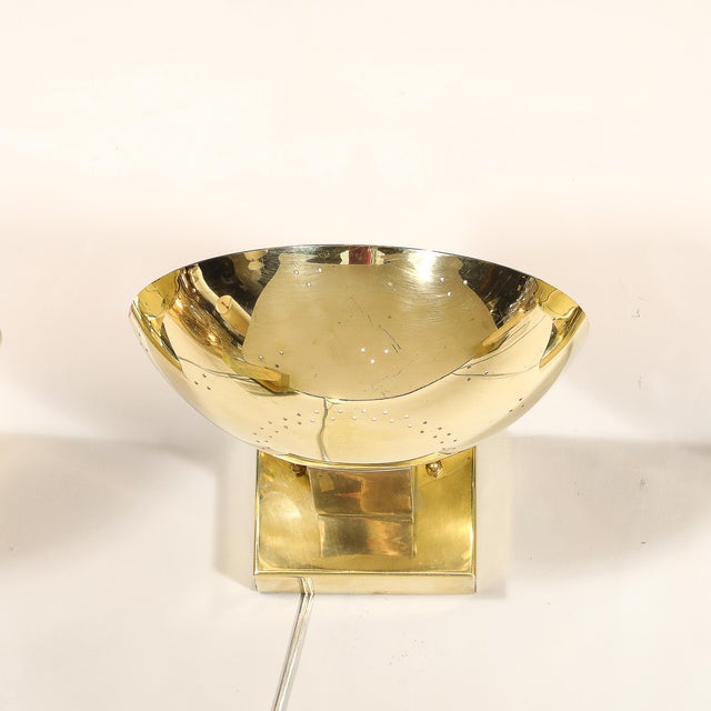 Set of Four Mid-Century Modernist Polished Brass Sconces by Paavo Tynell For Sale - Image 9 of 18
