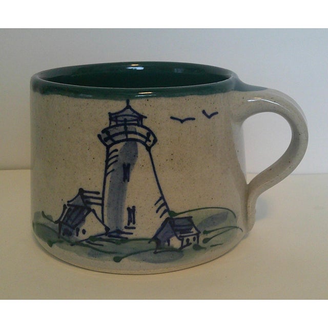 2000 - 2009 Great Bay Pottery N Hampton, Nh Lighthouse Mug Hand Made Stoneware Model 2808 For Sale - Image 5 of 9