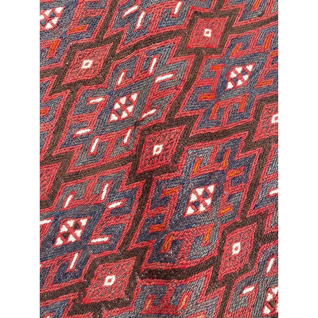 Boho Chic Antique Armenian Handmade Embroidered Soumak Area Rug For Sale - Image 3 of 13