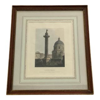 Antique 1798 Hand-Colored Engraving "Column of Trajan" Provenance Custom Framed by J. Pocker & Son, Nyc (Copy) For Sale