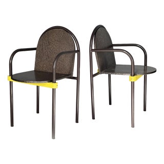 Italian Modern Formica Chairs by Martine Bedin for Memphis, 1980s, Set of 2 For Sale