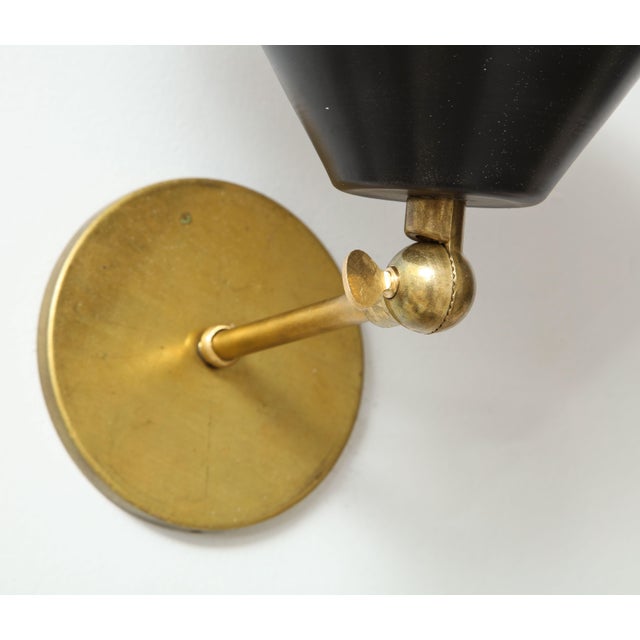 Bespoke Brass Sconces Inspired by Midcentury Design - a Pair For Sale - Image 4 of 8