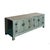 Rustic Distressed Light Teal Gray Low Doors Hardware Console Sideboard Cabinet For Sale - Image 3 of 12