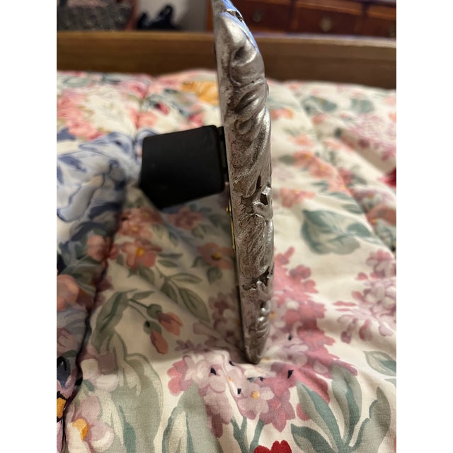 1990s Vintage Pewter Picture Frame For Sale - Image 5 of 6