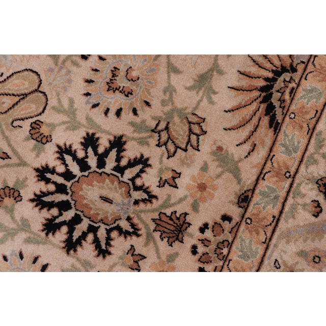 Renaissance Elegant 1990's Pak-Persian Beige/Green Wool Rug - 9'1'' X 12'4'' For Sale - Image 3 of 9