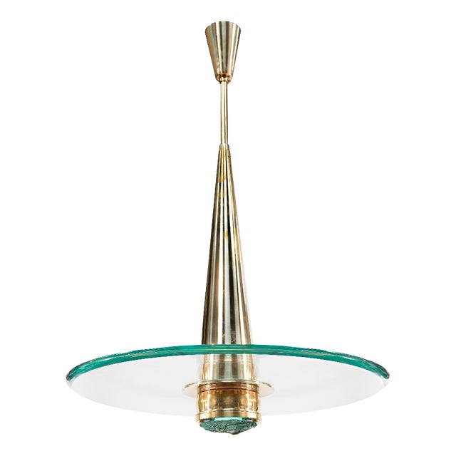 Vintage Pendant Light by Max Ingrand for Fontana Arte, 1950s For Sale