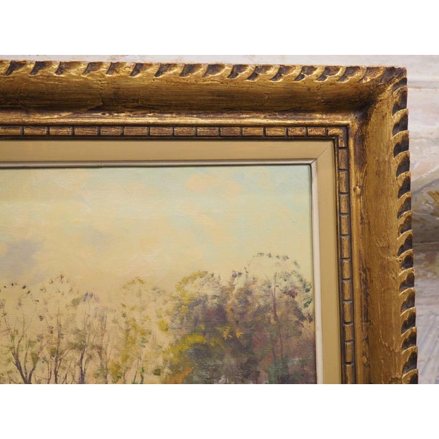 Gold 19th Century French Pastoral Oil Painting, the Shepherd and His Flock by Derians For Sale - Image 8 of 18