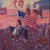 Anthem by Jeff Slemons | Gouache On Illustration Board Girl on horseback with American flag at rodeo. For Sale