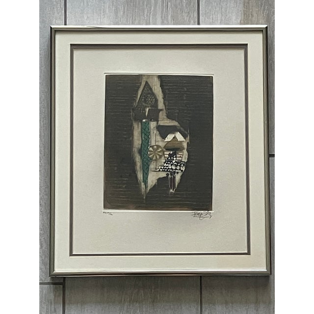 Abstract Mid 20th Century Original Johnny Friedlaender Aquatint Etching - Rare Small Format, Signed, Numbered XLV/L (45/50) For Sale - Image 3 of 10